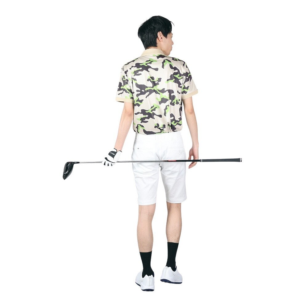 ROSASEN（メンズ）ゴルフウェア クールコア カモフラプリント 半袖ポロシャツ 044-21342-051