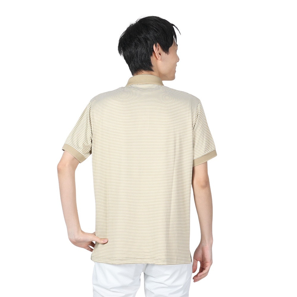 ROSASEN（メンズ）ゴルフウェア 吸水速乾 ストレッチボーダー 半袖ポロシャツ 044-21343-052