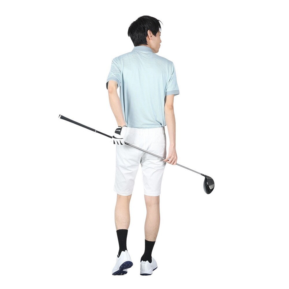 ROSASEN（メンズ）ゴルフウェア ストレッチボーダー半袖ポロシャツ 044-21343-091