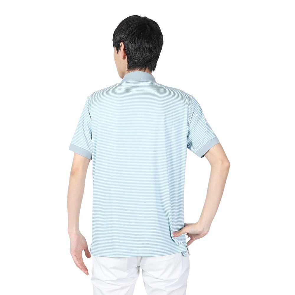 ROSASEN（メンズ）ゴルフウェア 吸水速乾 ストレッチボーダー半袖ポロシャツ 044-21343-091