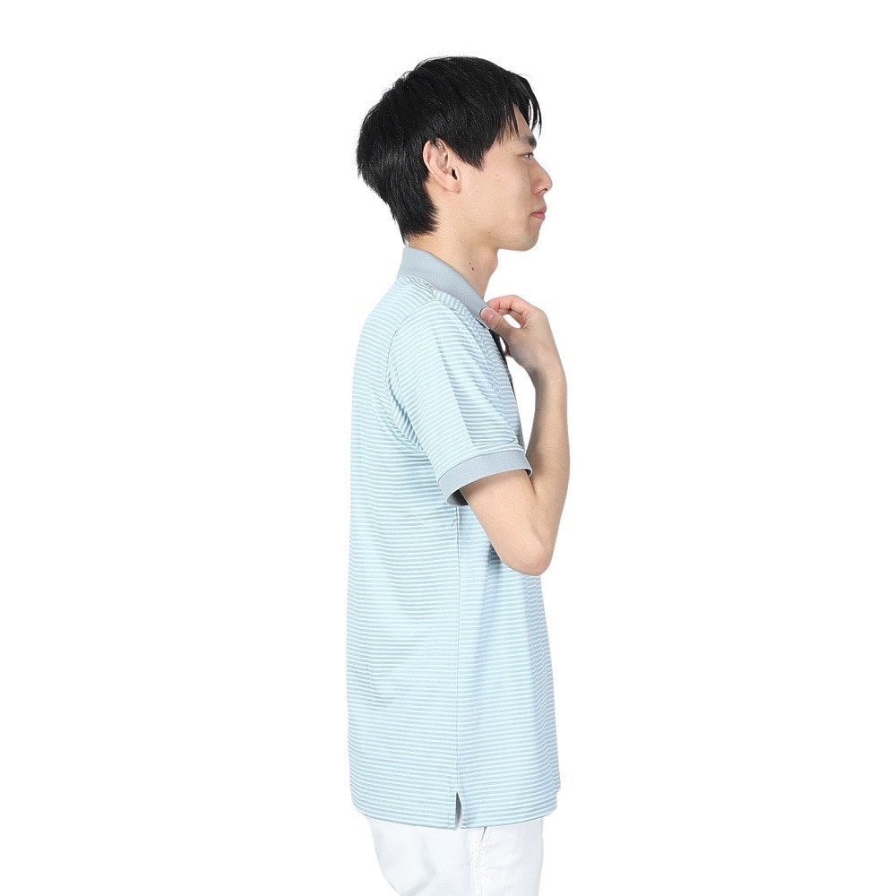 ROSASEN（メンズ）ゴルフウェア 吸水速乾 ストレッチボーダー半袖ポロシャツ 044-21343-091