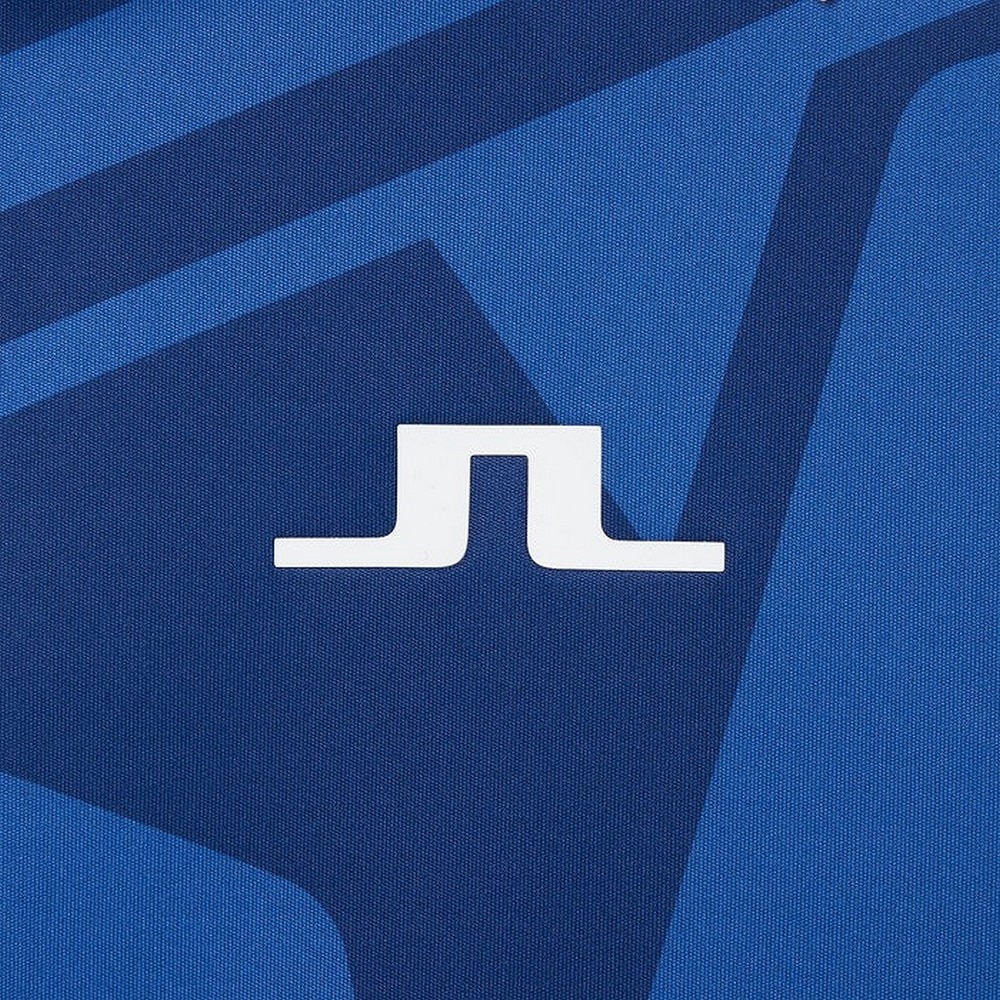 J.LINDEBERG（メンズ）ゴルフウェア グラフィック柄 半袖ポロシャツ USA GOLF COLLECTION 071-21750-096