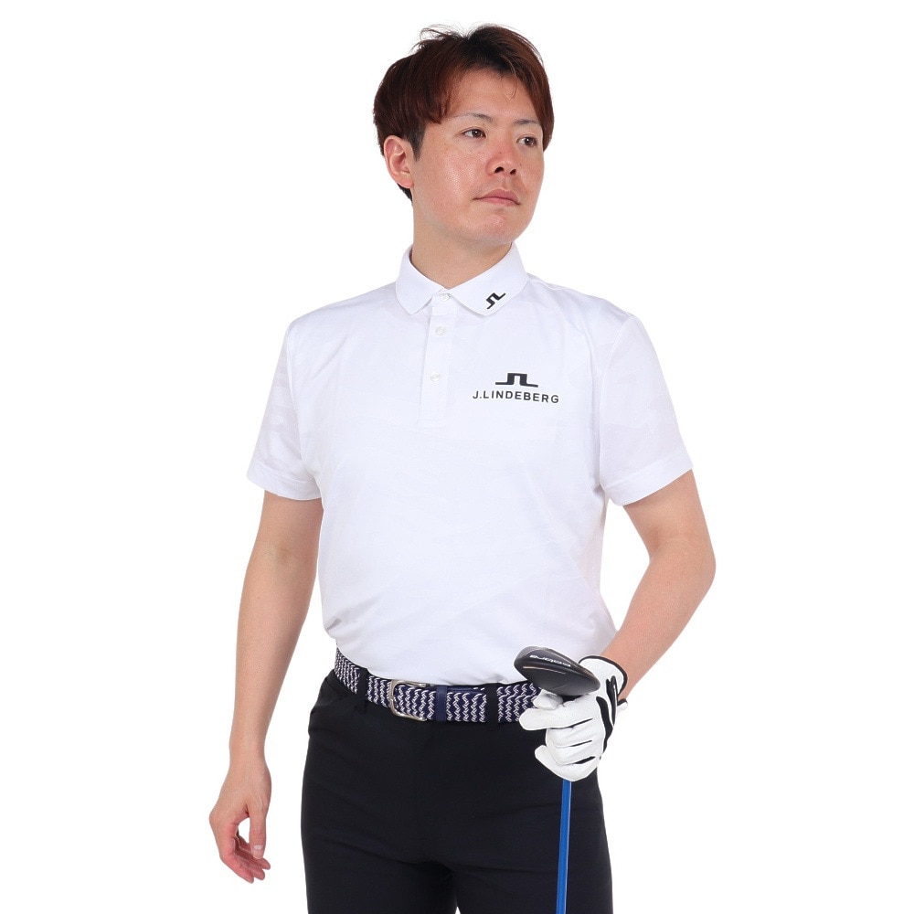 J.LINDEBERG（メンズ）ゴルフウェア 半袖 吸水速乾 Mat Tour Golf メッシュジャガードポロ 071-21250-004