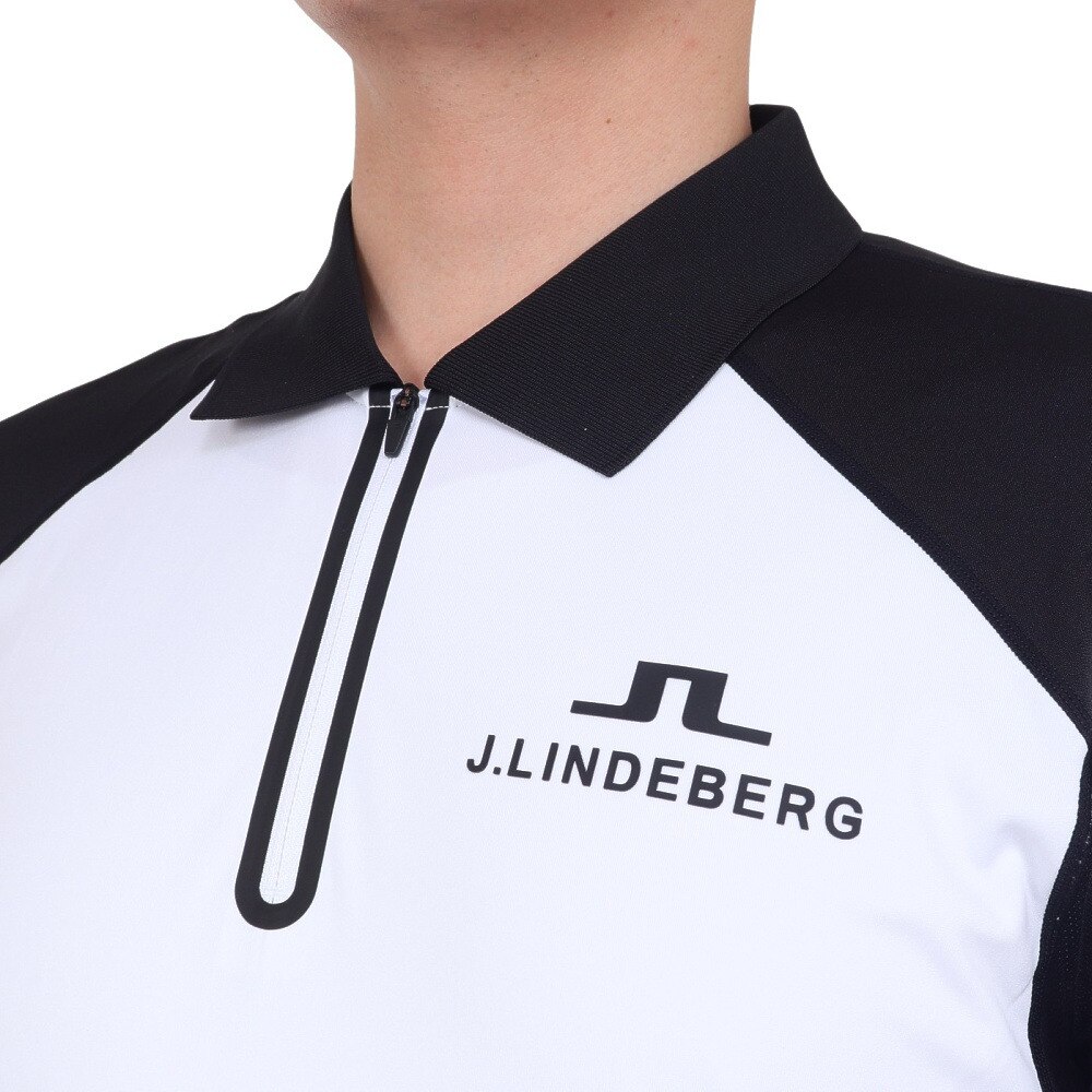 J.LINDEBERG（メンズ）ゴルフウェア 半袖 吸水速乾 Arch Tour Golf ハーフジップポロ 071-21251-004