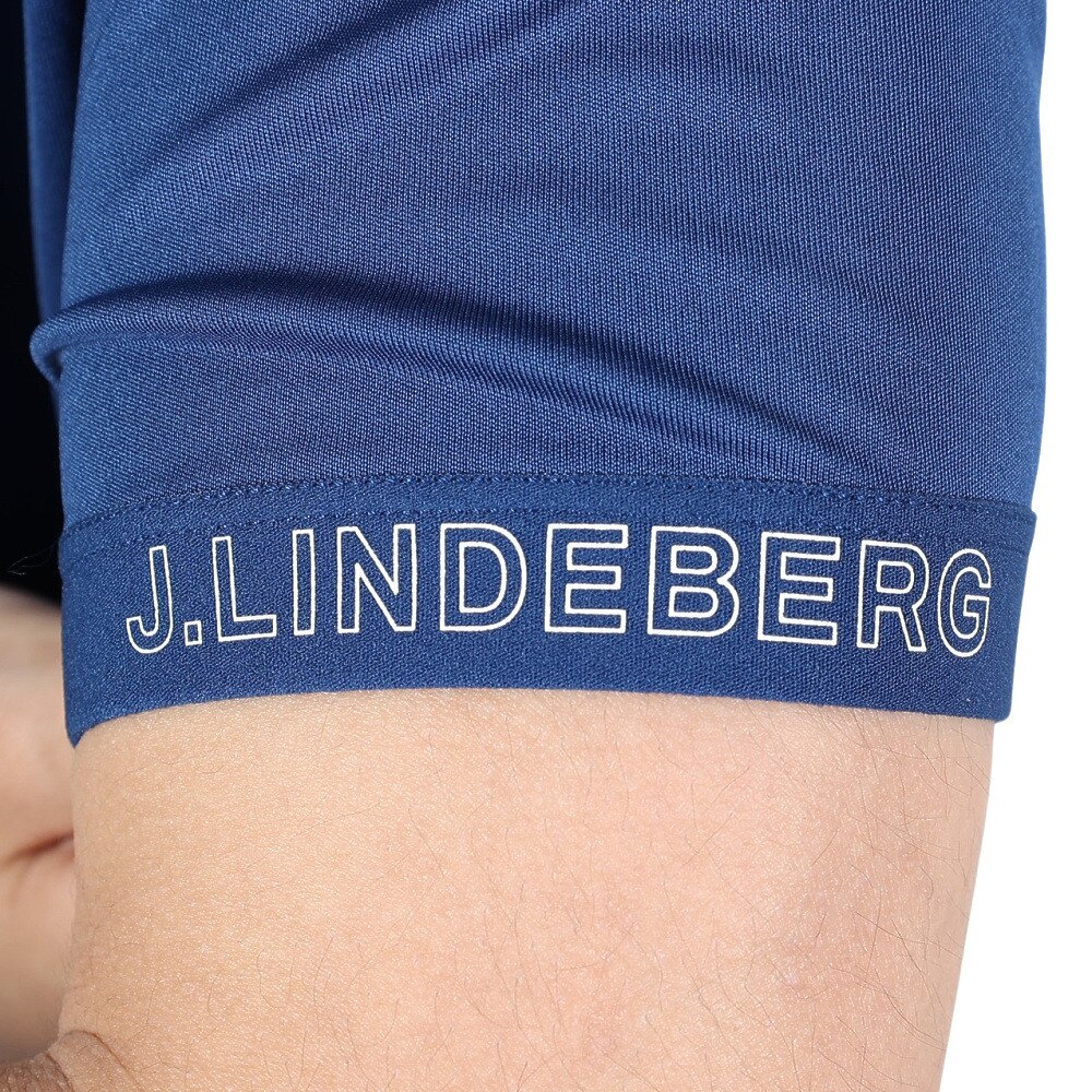 J.LINDEBERG（メンズ）ゴルフウェア 吸水速乾 袖ロゴ半袖ポロシャツ 071-21343-097