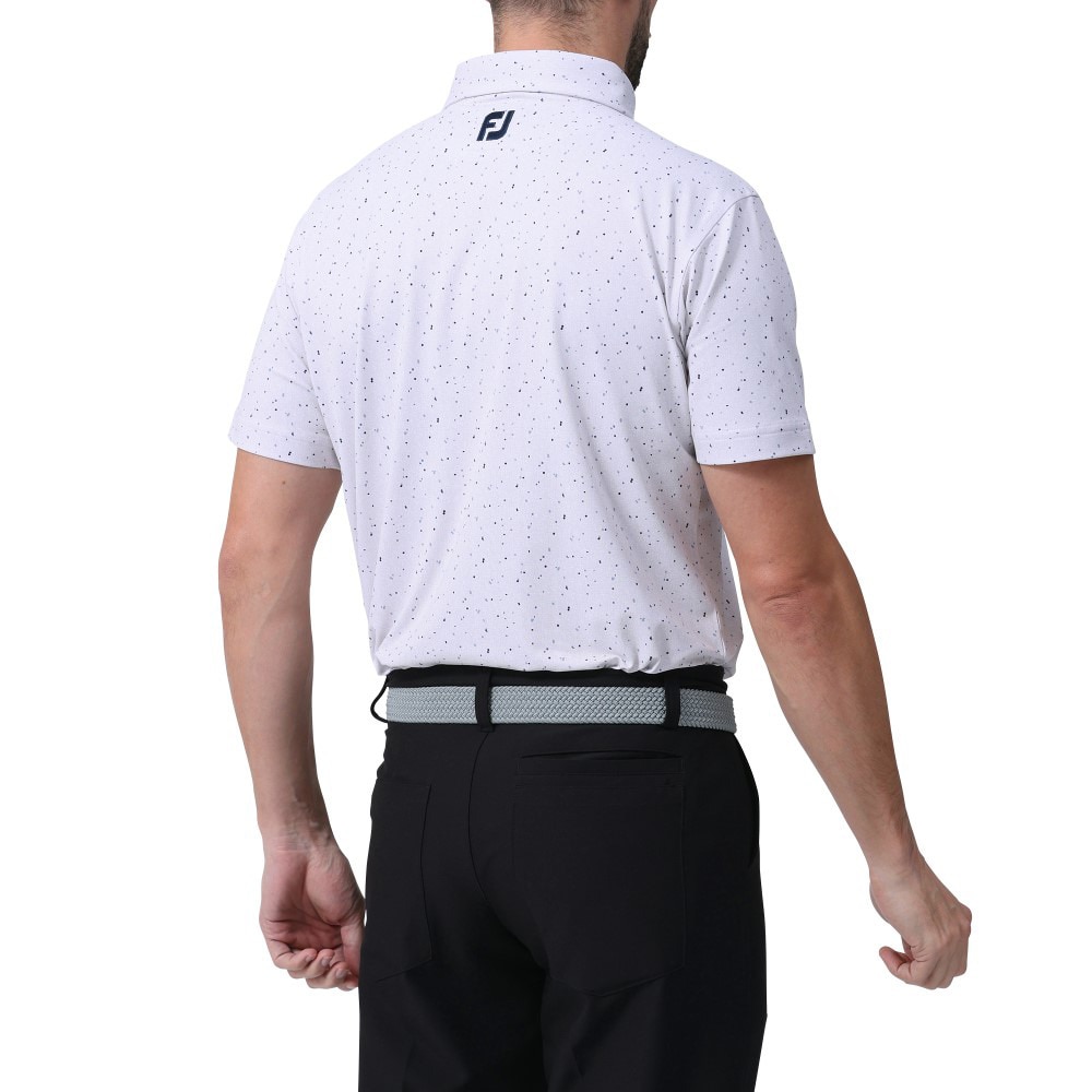フットジョイ（FOOT JOY）（メンズ）ゴルフウェア ツイードパターンプリント半袖シャツ 81768 FJ-S24-S19