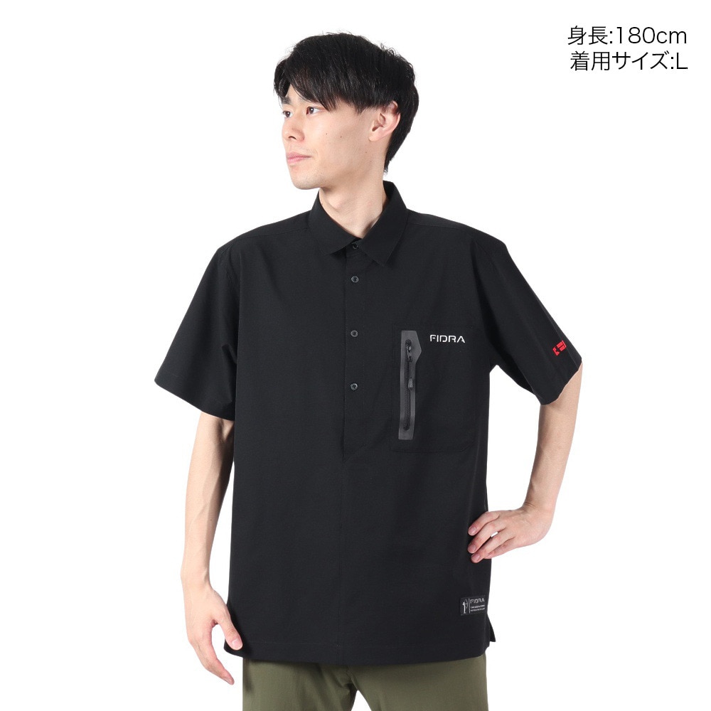 フィドラ（FIDRA）（メンズ）ゴルフウェア 半袖 ウーブンシャツ FV5RTY17 BLK