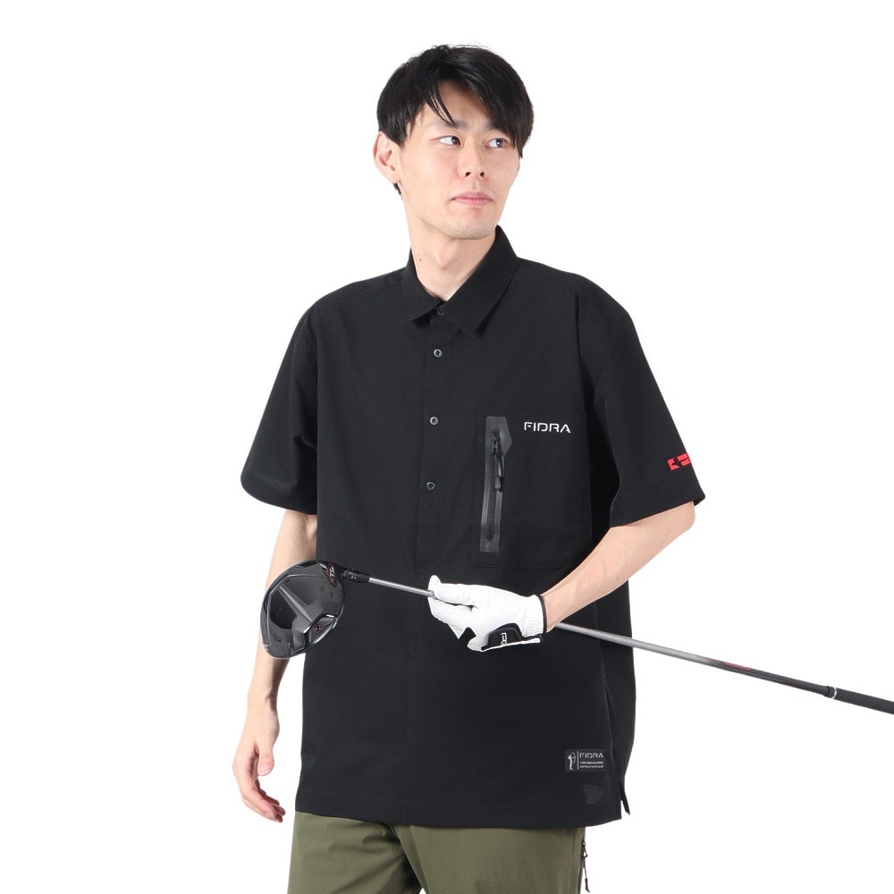 フィドラ（FIDRA）（メンズ）ゴルフウェア 半袖 ウーブンシャツ FV5RTY17 BLK