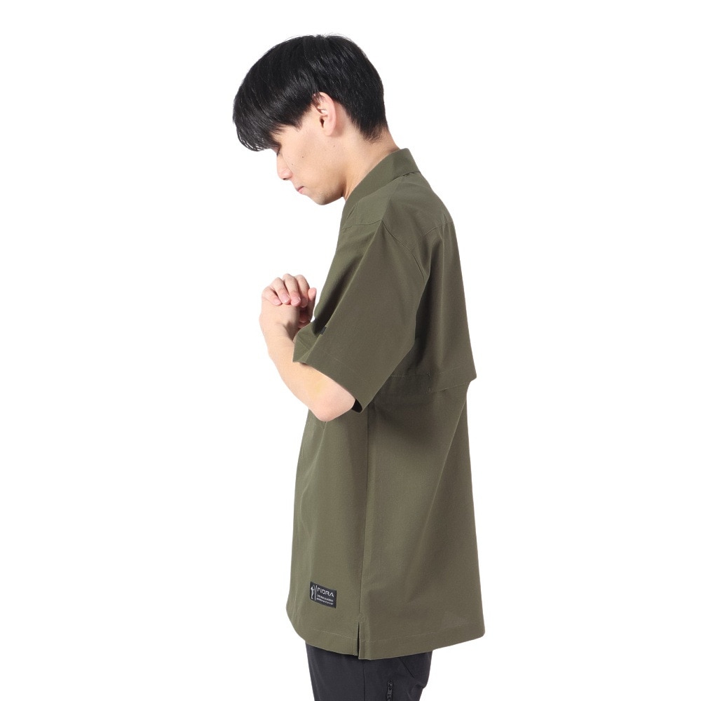 フィドラ（FIDRA）（メンズ）ゴルフウェア 半袖 ウーブンシャツ FV5RTY17 KHK
