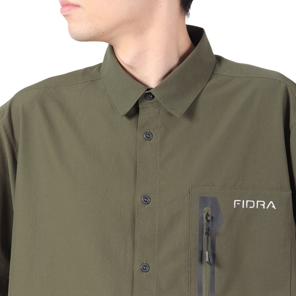 フィドラ（FIDRA）（メンズ）ゴルフウェア 半袖 ウーブンシャツ FV5RTY17 KHK