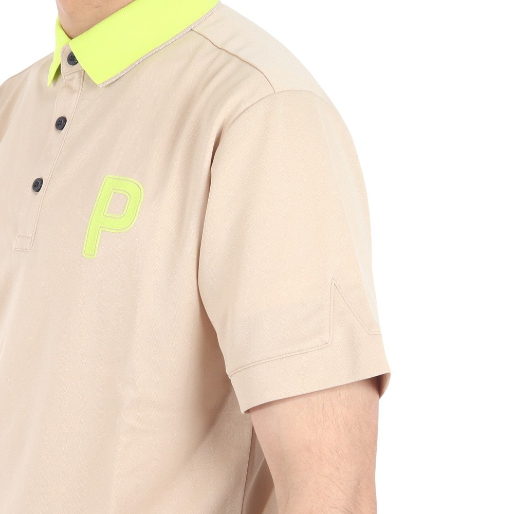 プーマ（PUMA）（メンズ）ゴルフウェア ストレッチ カノコ Pロゴ クレリック 半袖 ポロシャツ 627602-03