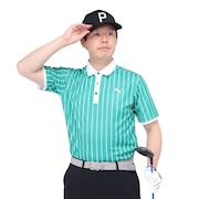 プーマ（PUMA）（メンズ）ゴルフウェア ストレッチ カノコ ストライプ AOP 半袖ポロシャツ 627604-03