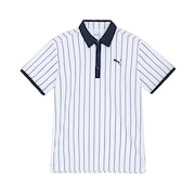 プーマ（PUMA）（メンズ）ゴルフウェア ストレッチ カノコ ストライプ AOP 半袖ポロシャツ 627604-04