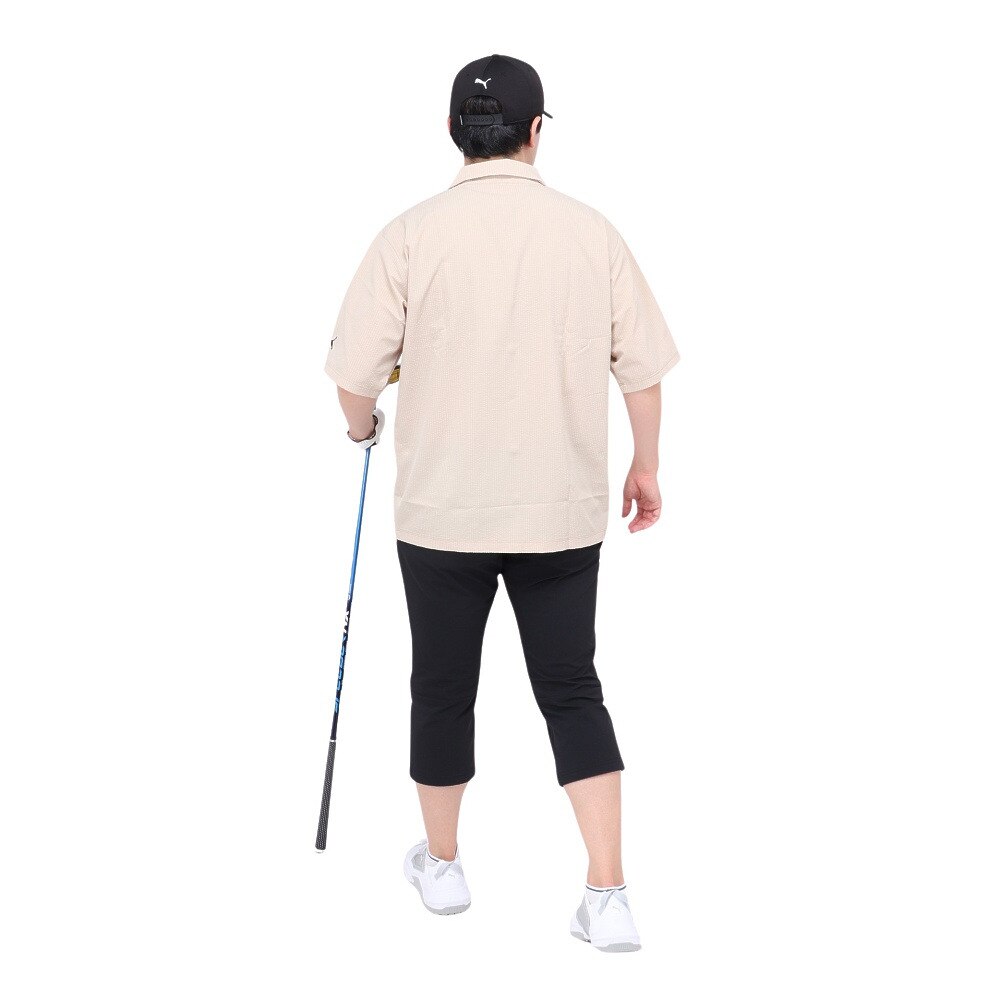 プーマ（PUMA）（メンズ）ゴルフウェア P ストレッチ シアサッカー オープンカラー半袖シャツ 627645-03
