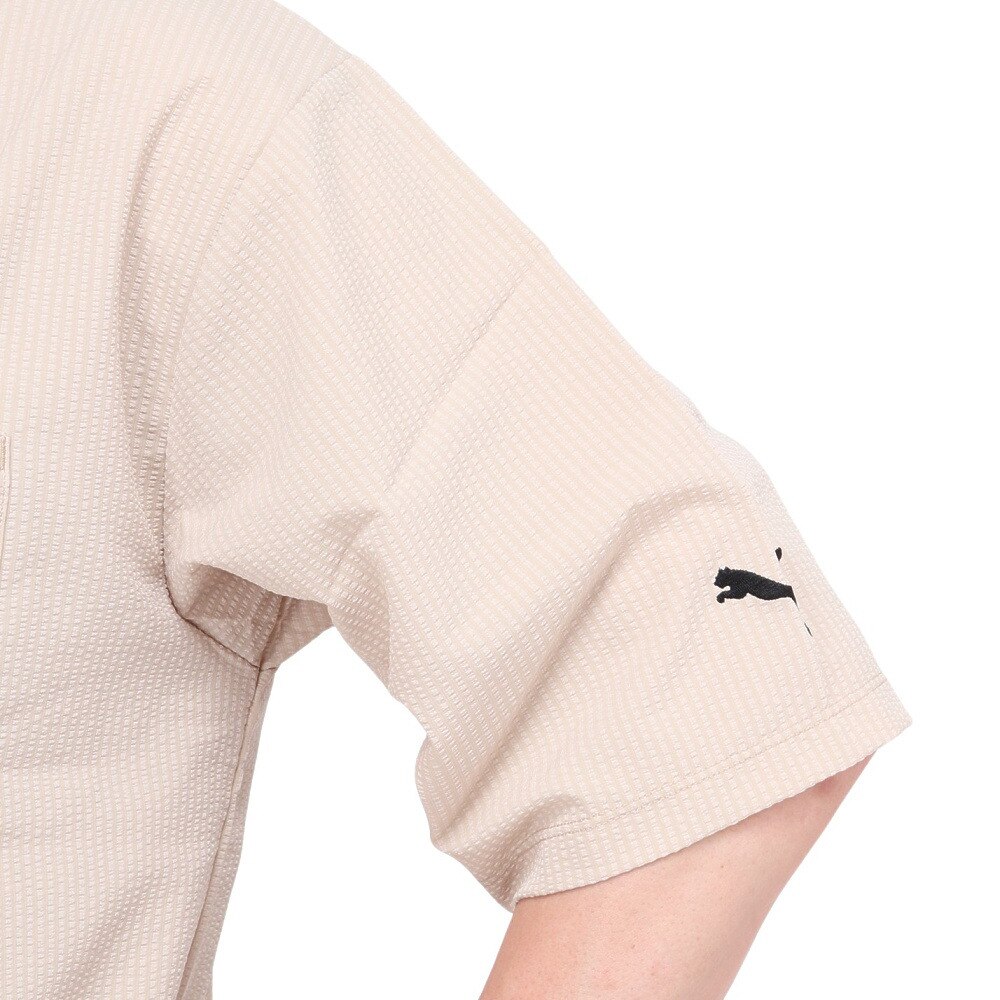 プーマ（PUMA）（メンズ）ゴルフウェア P ストレッチ シアサッカー オープンカラー半袖シャツ 627645-03