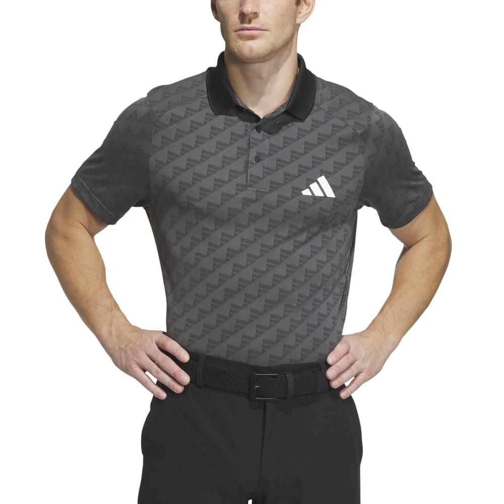 アディダス（adidas）（メンズ）ゴルフウェア 半袖 吸汗速乾 HEAT.RDY BOSジャガードポロシャツ IKJ53-IN2796BK