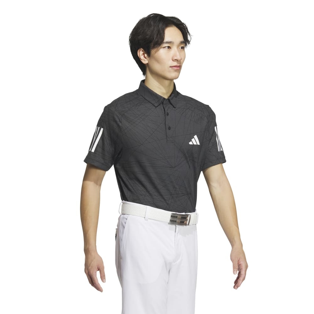 アディダス（adidas）（メンズ）ゴルフウェア 半袖 吸汗速乾 レイビームプリント ドライポロ IKJ54-IN6600BK