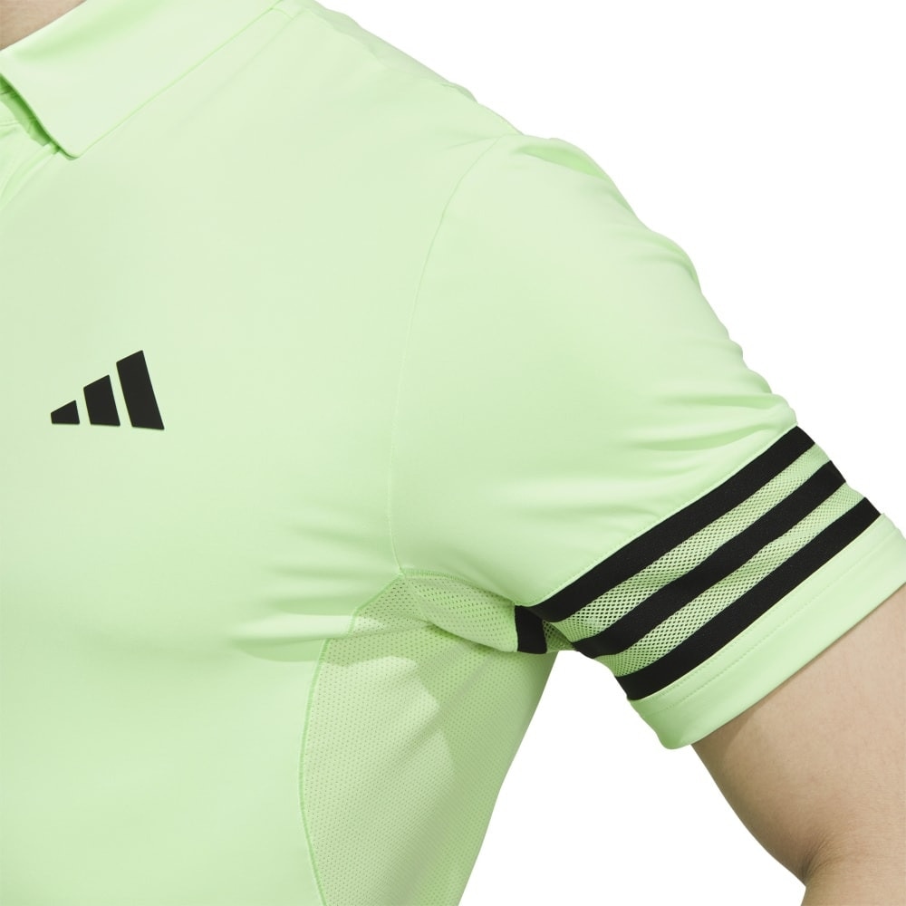 アディダス（adidas）（メンズ）ゴルフウェア 3ストライプス メッシュベントポロシャツ IKK68-IN9055FGRN