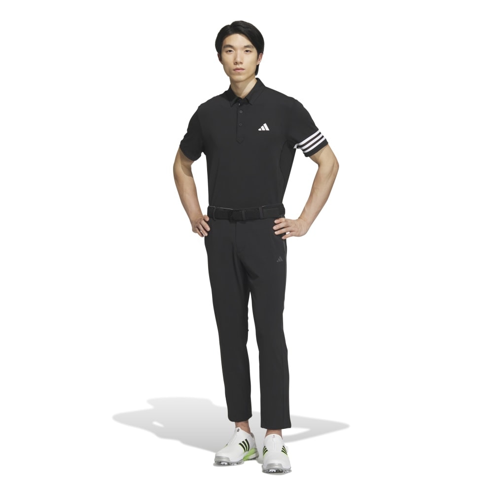 アディダス（adidas）（メンズ）ゴルフウェア 半袖 3ストライプス メッシュベントポロ IKK68-IN9057BK