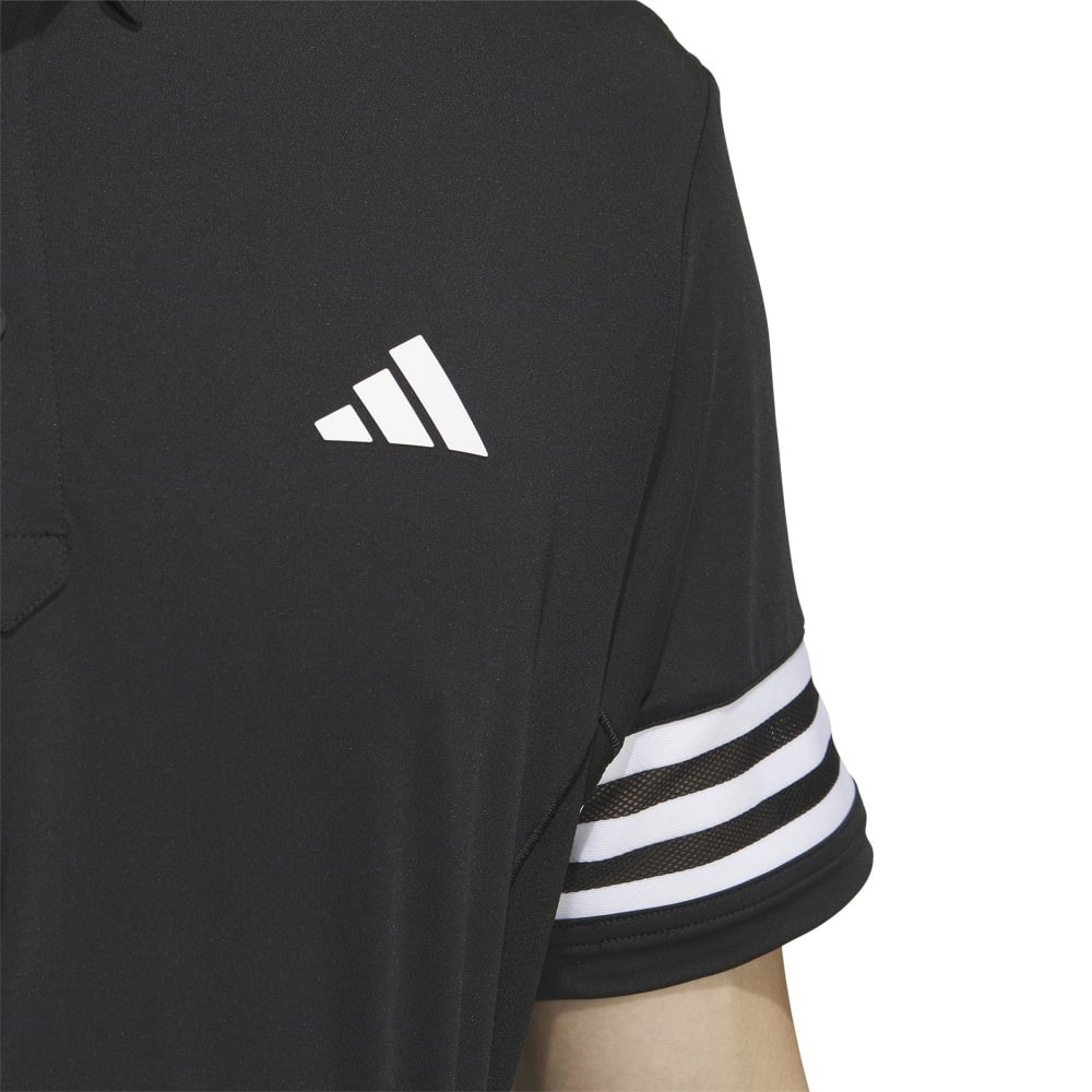 アディダス（adidas）（メンズ）ゴルフウェア 半袖 3ストライプス メッシュベントポロ IKK68-IN9057BK