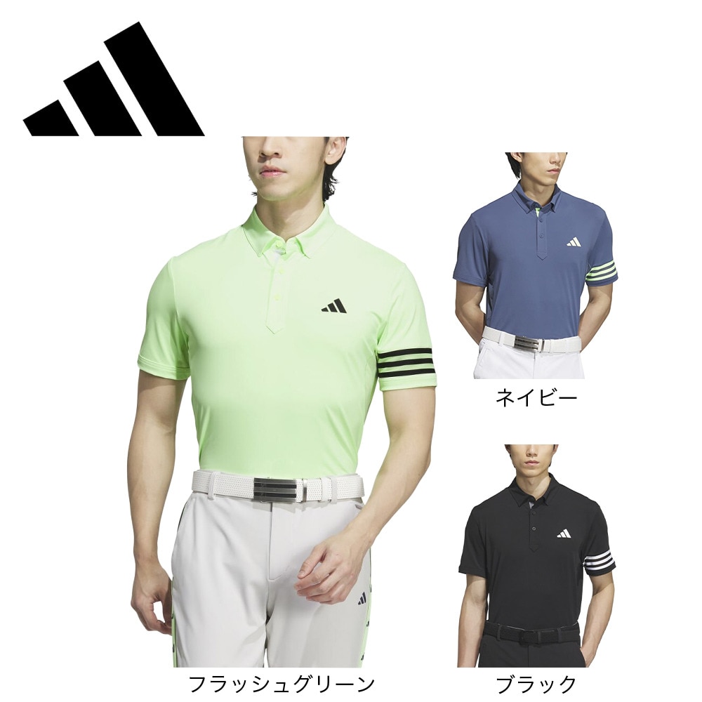 アディダス（adidas）（メンズ）ゴルフウェア 3ストライプス メッシュベントポロ IKK68-IN9056NVY