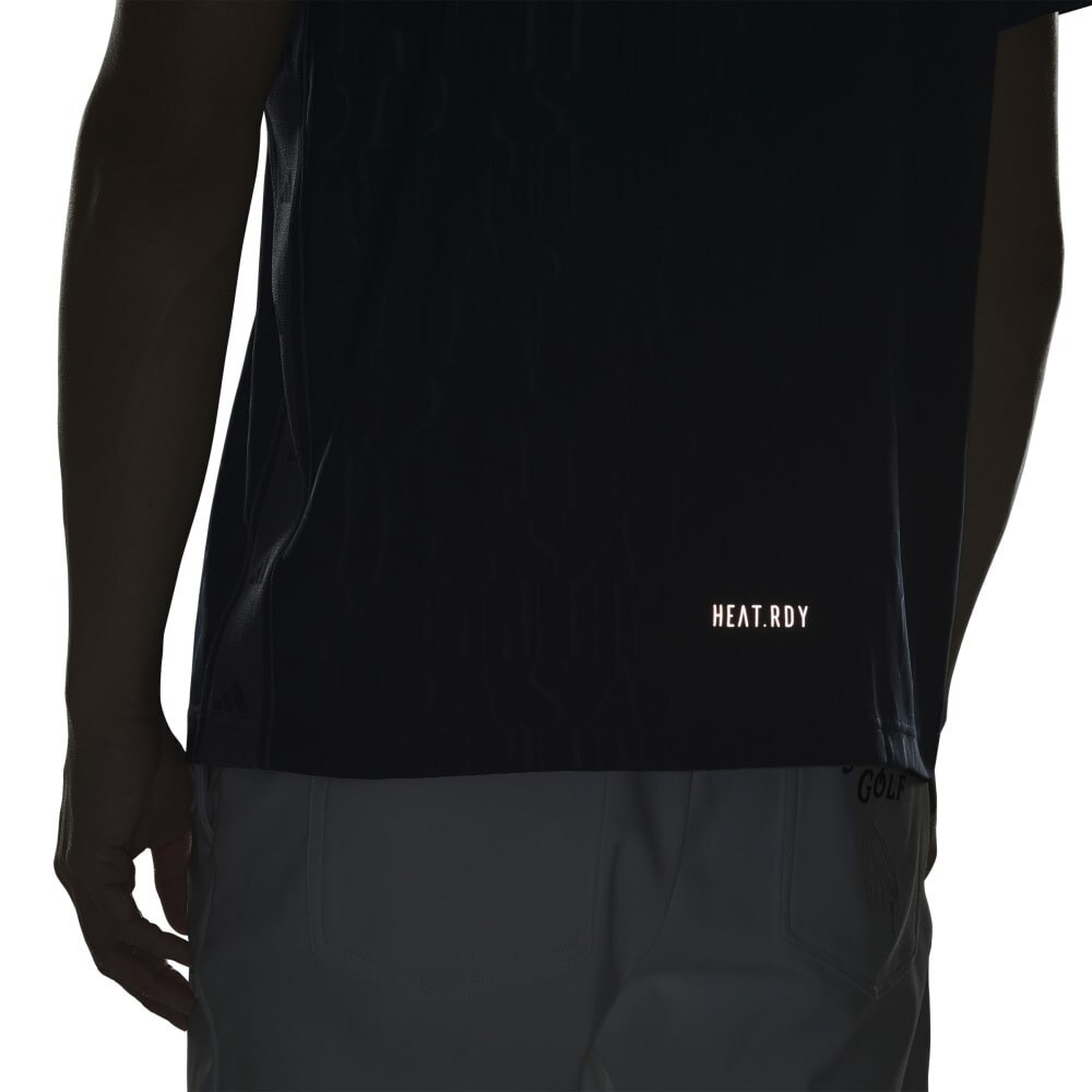アディダス（adidas）（メンズ）ゴルフウェア 半袖 HEAT.RDYデボスグラフィックシャツ IKK74-IN9036NVY