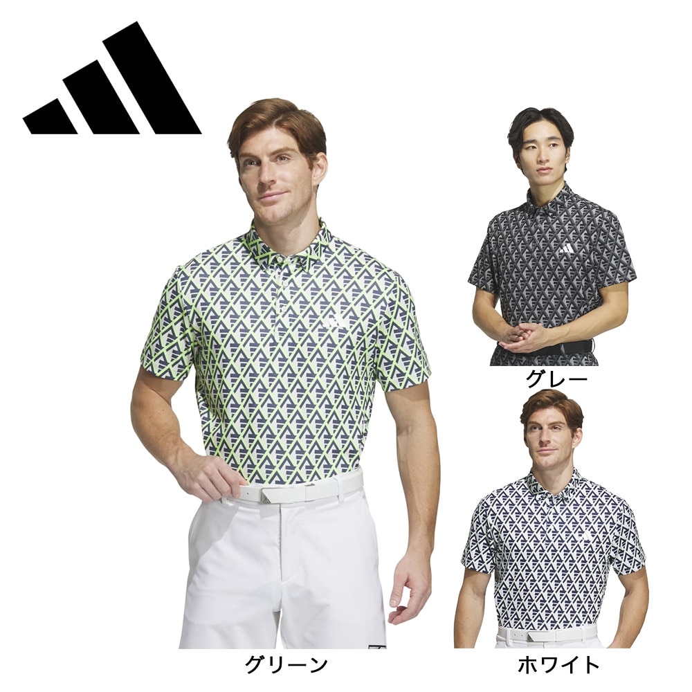 アディダス（adidas）（メンズ）ゴルフウェア 半袖 吸汗速乾 マルチカラードBOSプリントシャツ IKK75-IN9041GRY