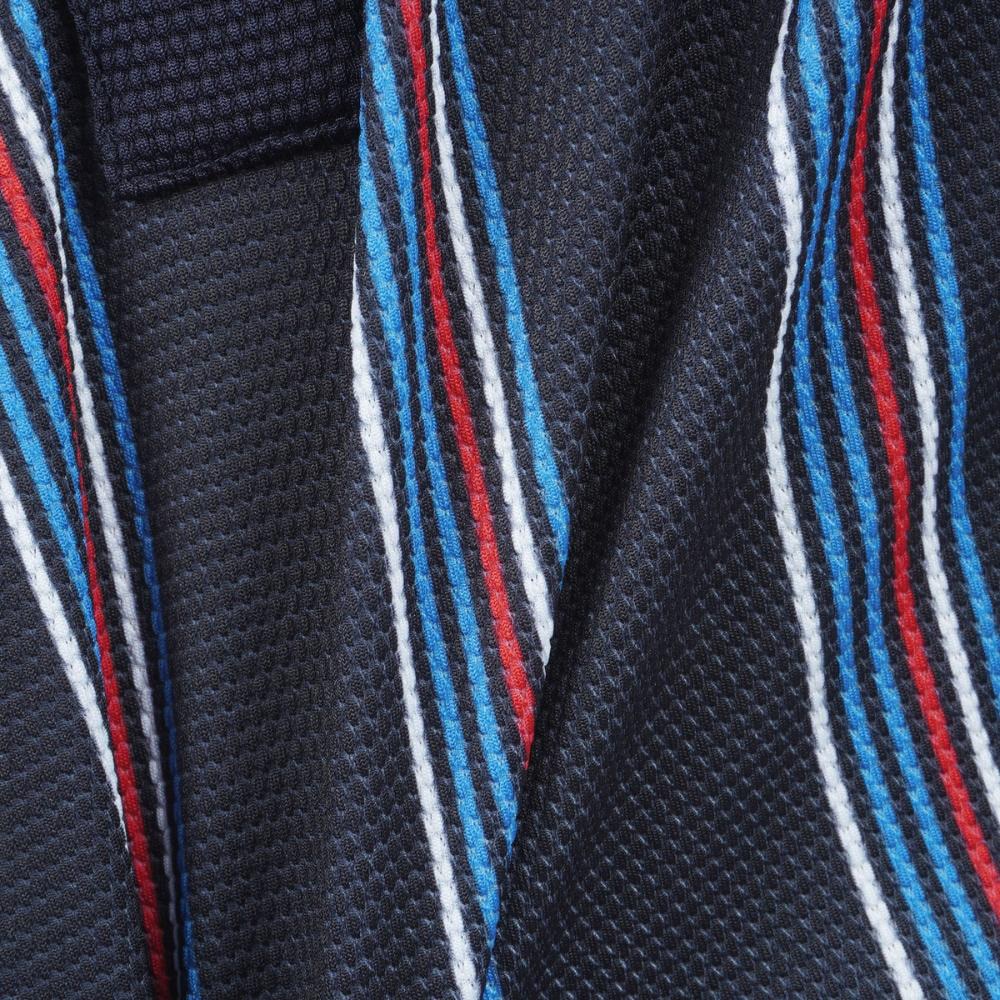 トミー ヒルフィガー ゴルフ（TOMMY HILFIGER GOLF）（メンズ）ゴルフウェア マルチストライプ 半袖シャツ THMA417-NVY