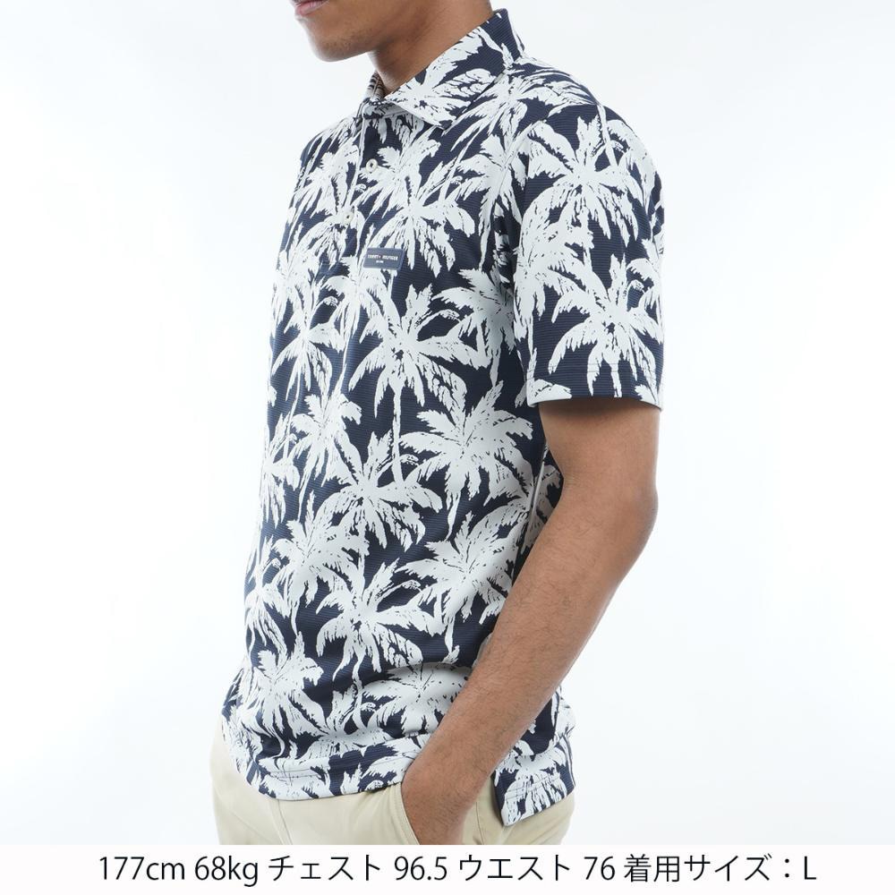 トミー ヒルフィガー ゴルフ（TOMMY HILFIGER GOLF）（メンズ）ゴルフウェア パームツリー 半袖シャツ THMA438-NVY