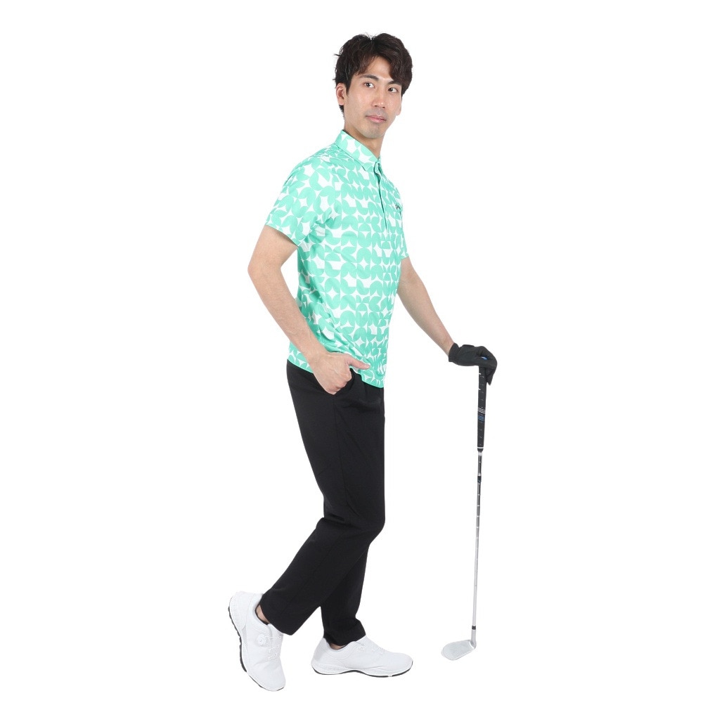キャロウェイ（CALLAWAY）（メンズ）ゴルフウェア 吸汗速乾 幾何学プリント コンパクト 鹿の子半袖シャツ C24134112-1130