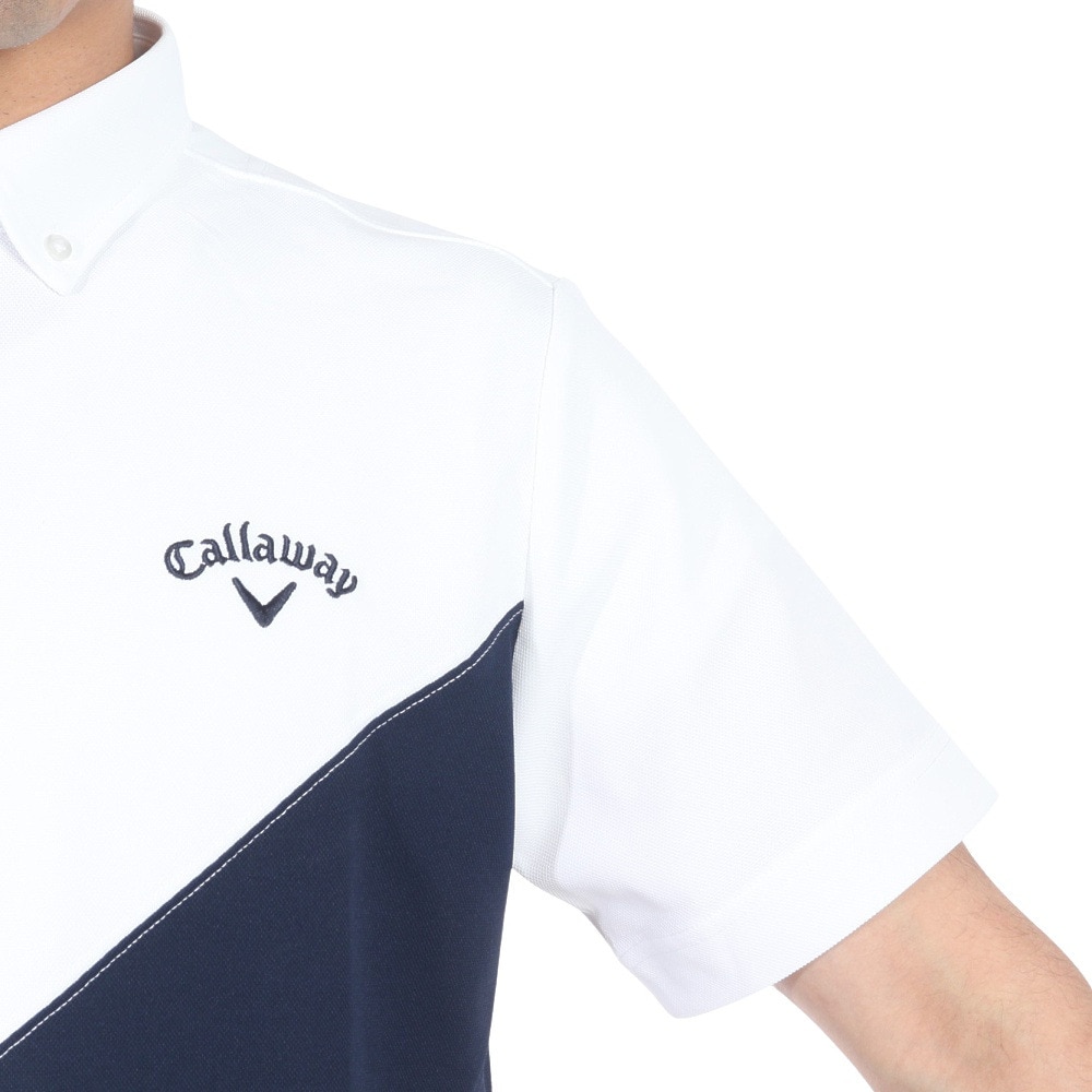 キャロウェイ（CALLAWAY）（メンズ）ゴルフウェア 吸汗速乾 アーガイル鬼鹿の子半袖シャツ C24134109-1030