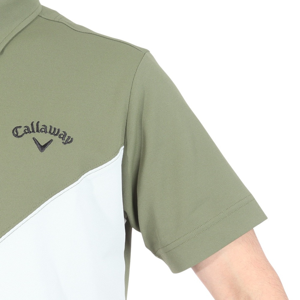 キャロウェイ（CALLAWAY）（メンズ）ゴルフウェア 吸汗速乾 アーガイル鬼鹿の子半袖シャツ C24134109-1180