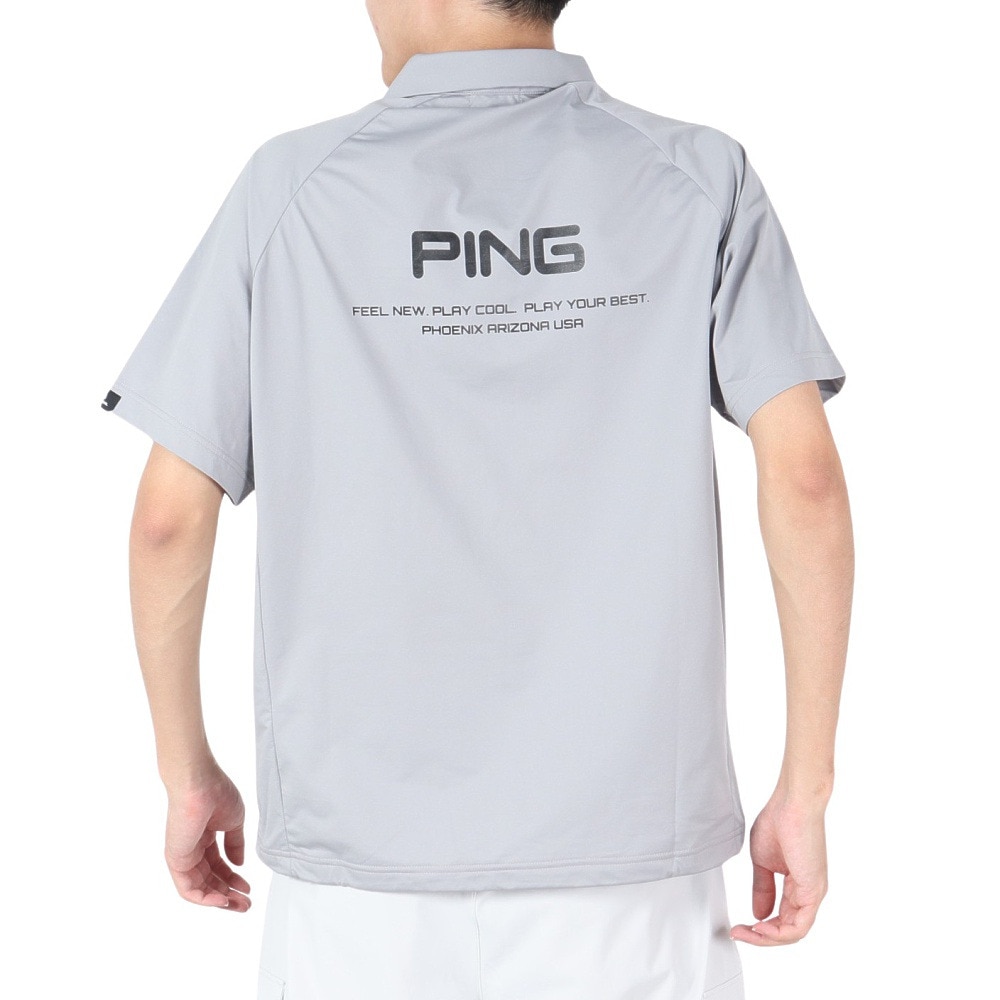ピン（PING）（メンズ）ゴルフウェア 半袖 布帛撥水ハーフジップシャツ 621-4111301-020