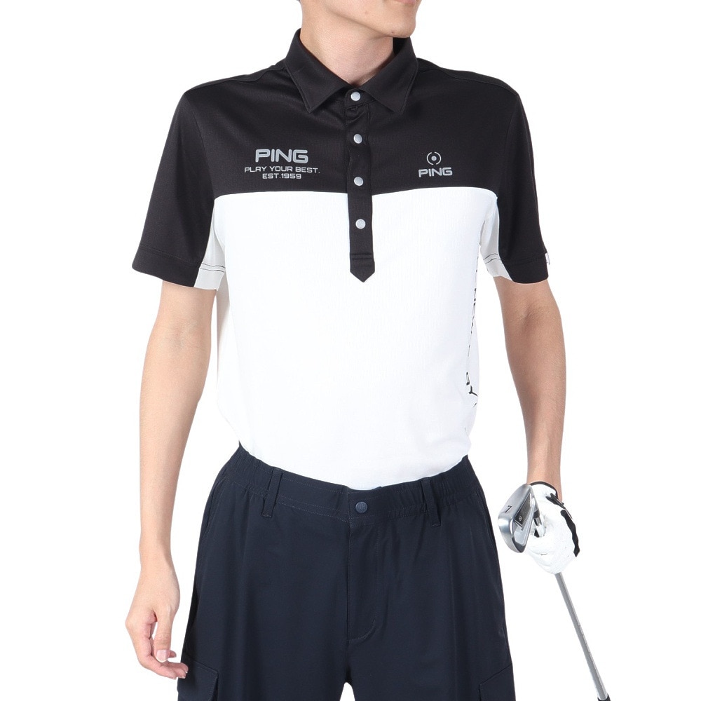 ピン（PING）（メンズ）ゴルフウェア 接触冷感 コンフォートクールストレッチ 涼感ポロシャツ 621-4160311-010