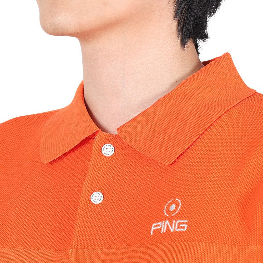 ピン（PING）（メンズ）ゴルフウェア カノコ編み半袖ニットポロシャツ 621-4172201-150