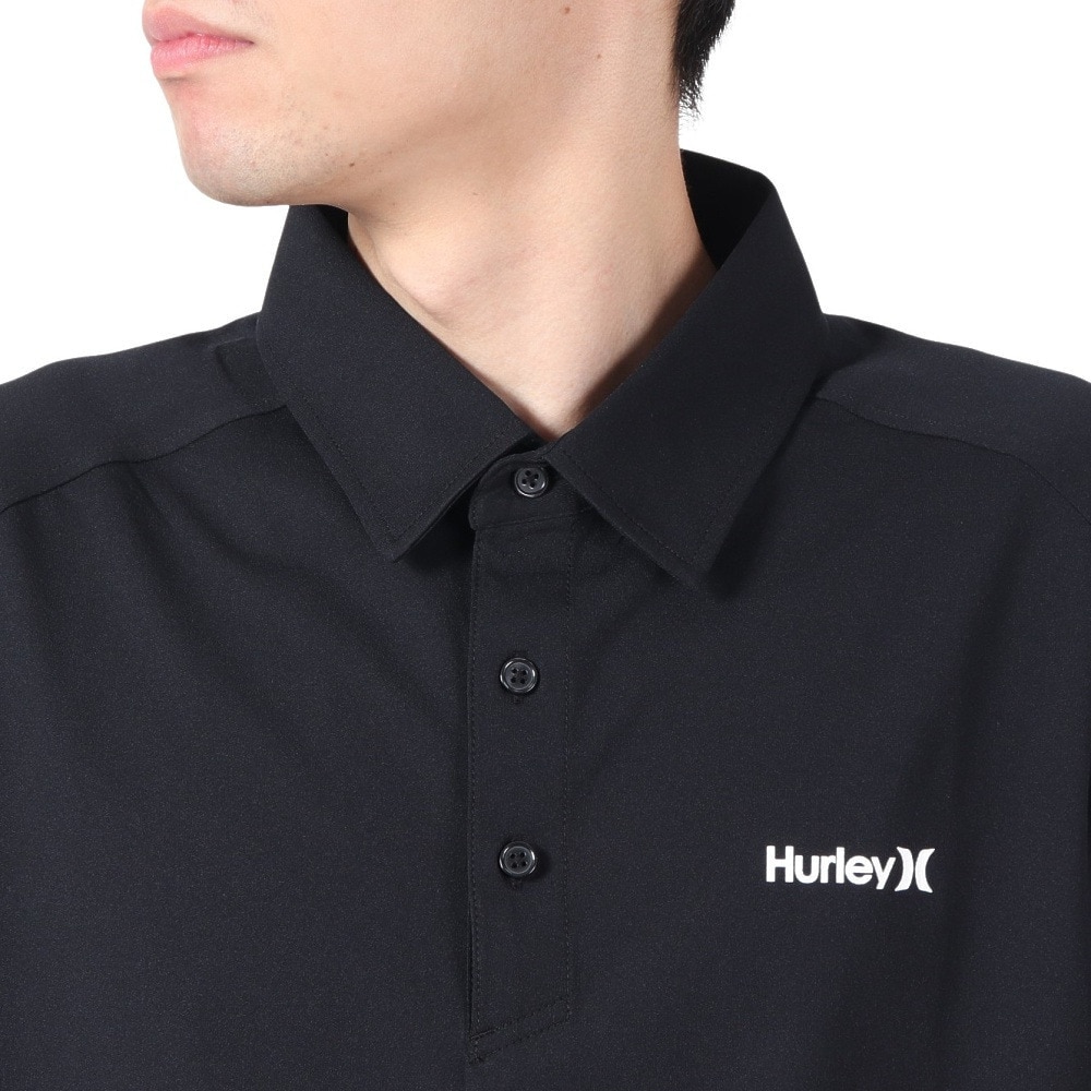 ハーレー（HURLEY）（メンズ）ゴルフウェア 吸汗速乾 PHANTOM ONE AND ONLY 半袖ポロシャツ MKT2310070-BLK
