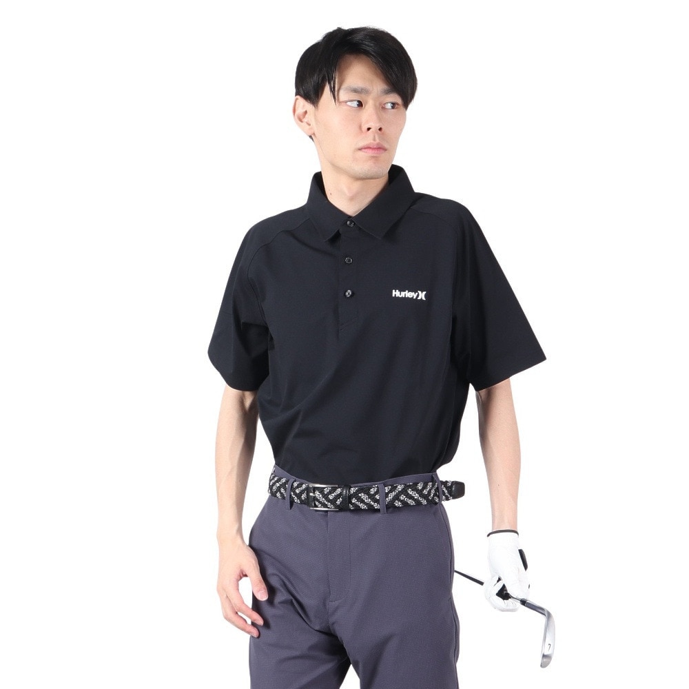 ハーレー（HURLEY）（メンズ）ゴルフウェア 吸汗速乾 PHANTOM ONE AND ONLY 半袖ポロシャツ MKT2310070-BLK