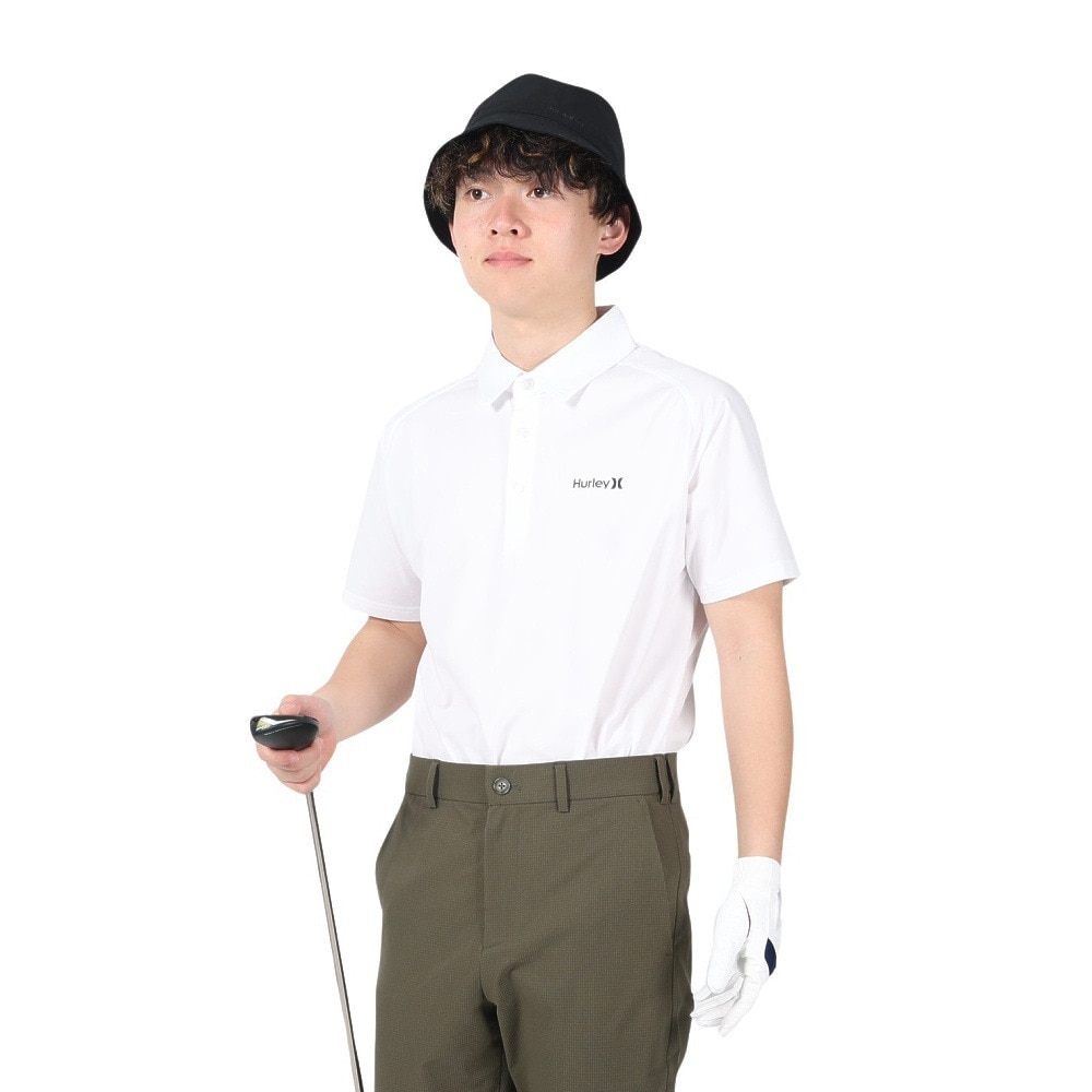 ハーレー（HURLEY）（メンズ）ゴルフウェア 吸汗速乾 ファントム ワンアンドオンリー 半袖ポロシャツ MKT2310070-OWHT