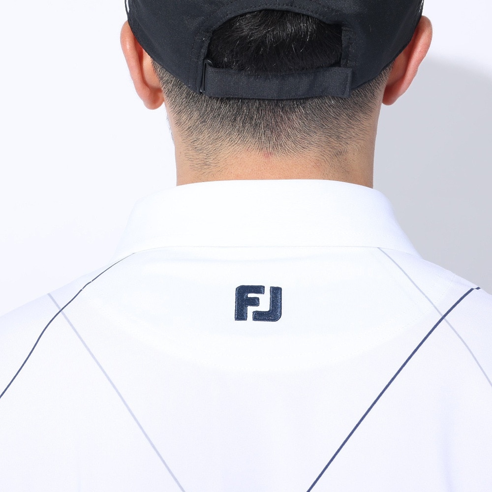フットジョイ（FOOT JOY）（メンズ）ゴルフウェア 吸汗速乾 ダイヤプリント 半袖 ワイドカラー シャツ 81792-SMU