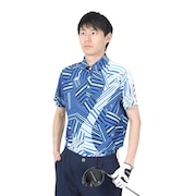ルコックスポルティフ（lecoqsportif）（メンズ）ゴルフウェア ストレッチフォーサー フレンチボーダー半袖シャツ QGMXJA12 BL00