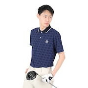 マンシングウエア（MUNSING WEAR）（メンズ）ゴルフウェア 吸汗速乾 SUNSCREEN モノグラムロゴプリントシャツ MGMXJA20 NV00