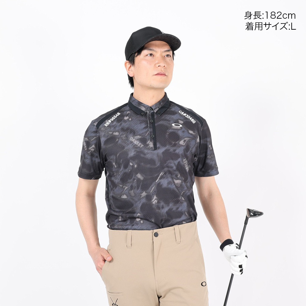 オークリー（OAKLEY）（メンズ）ゴルフウェア 半袖 吸汗速乾 DIAGONAL グラフィックシャツ FOA406435-00G