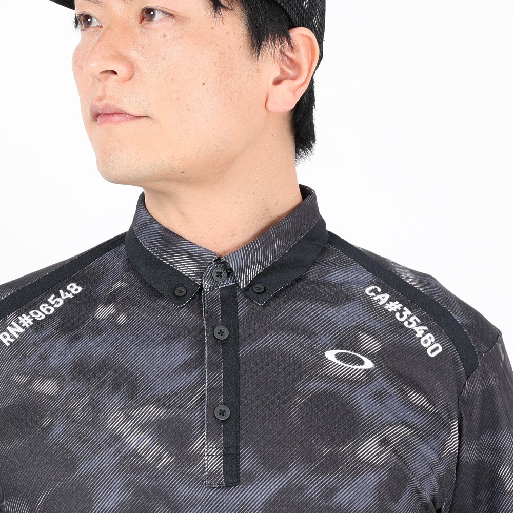 オークリー（OAKLEY）（メンズ）ゴルフウェア 半袖 吸汗速乾 DIAGONAL グラフィックシャツ FOA406435-00G