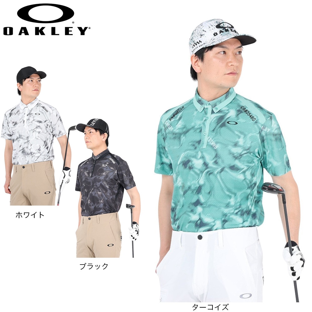 オークリー（OAKLEY）（メンズ）ゴルフウェア 半袖 吸汗速乾 DIAGONAL グラフィックシャツ FOA406435-00G