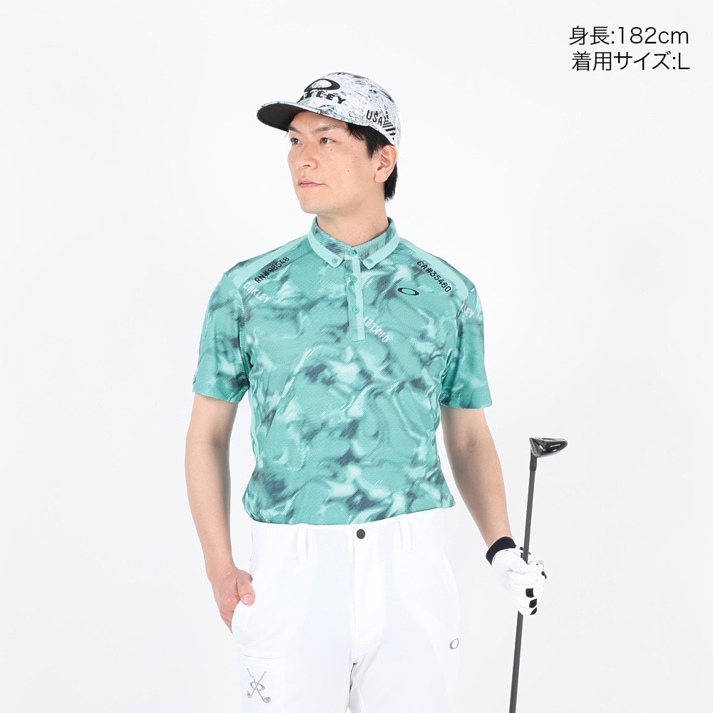 オークリー（OAKLEY）（メンズ）ゴルフウェア 半袖 吸汗速乾 DIAGONAL グラフィックシャツ FOA406435-65V