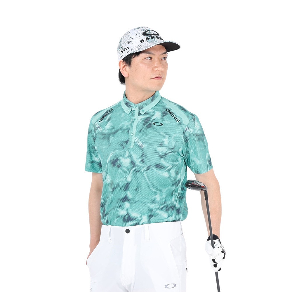 オークリー（OAKLEY）（メンズ）ゴルフウェア 半袖 吸汗速乾 DIAGONAL グラフィックシャツ FOA406435-65V