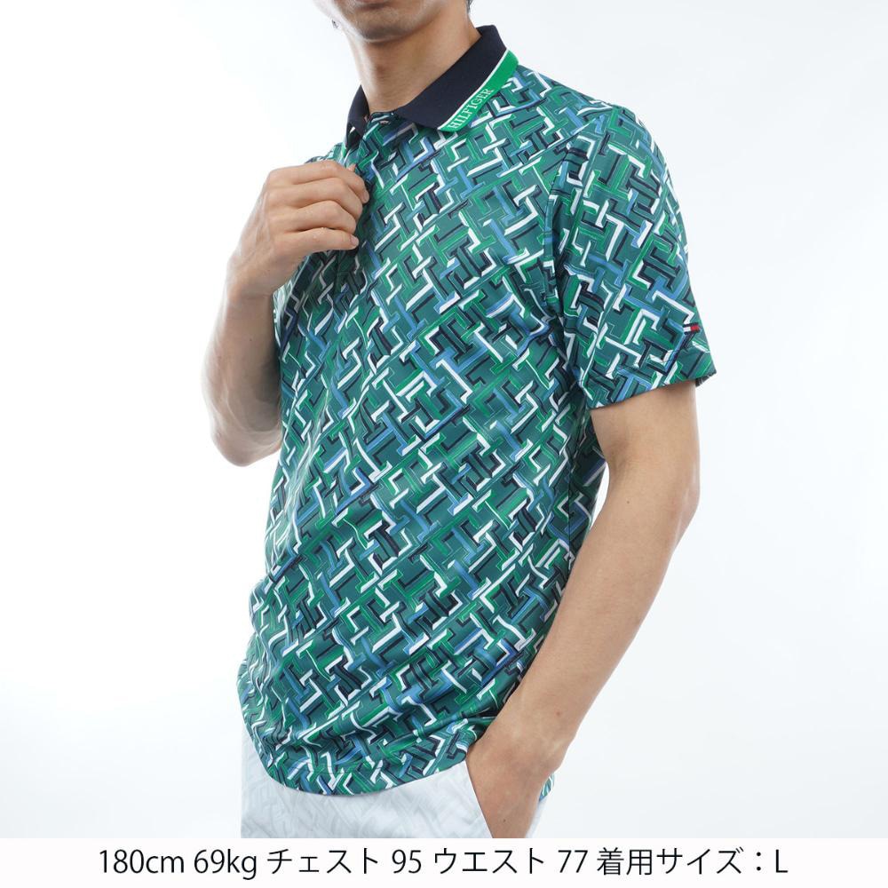 トミー ヒルフィガー ゴルフ（TOMMY HILFIGER GOLF）（メンズ）ゴルフウェア モノグラム 半袖ポロシャツ THMA409-GRN
