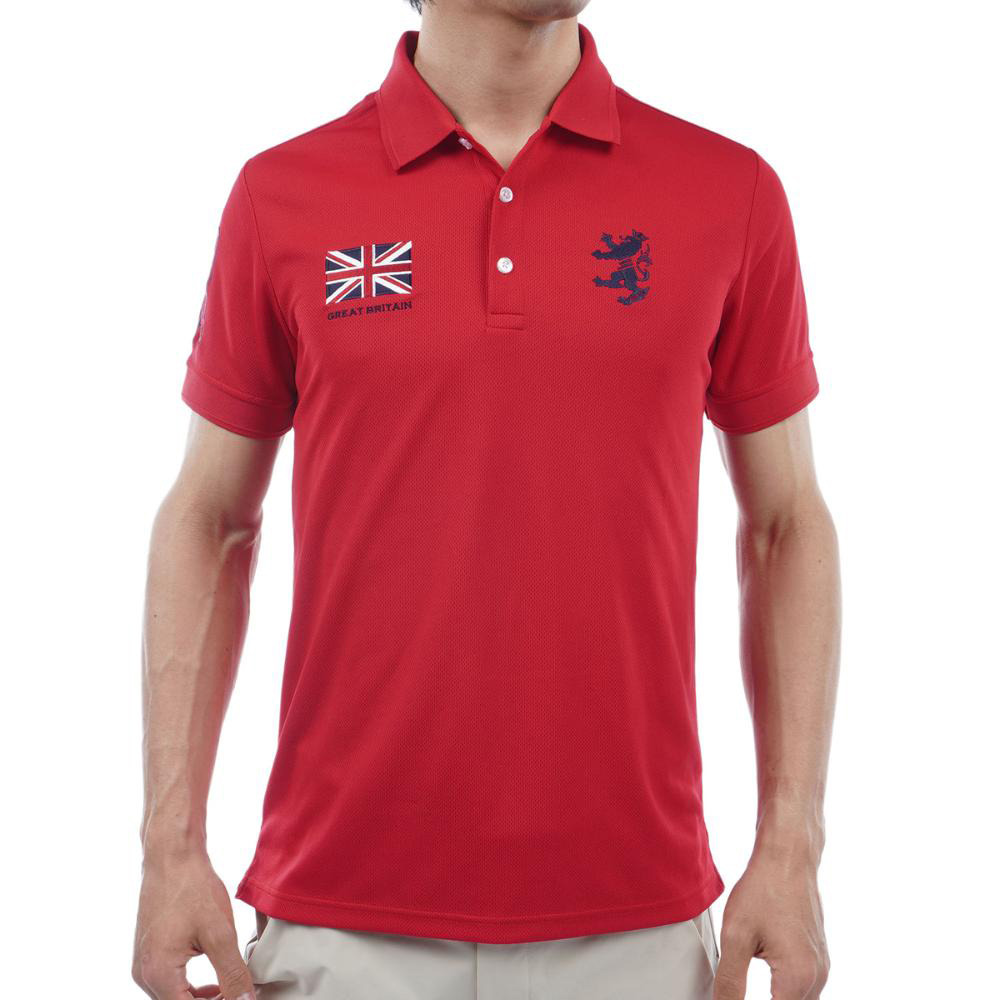 アドミラル ゴルフ（Admiral GOLF）（メンズ）ゴルフウェア 半袖 フラッグ ポロシャツ ADMA316-RED