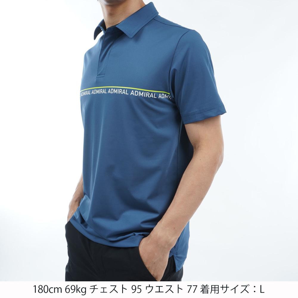 アドミラル ゴルフ（Admiral GOLF）（メンズ）ゴルフウェア 半袖 ラインロゴ シャツ ADMA428-BGRY