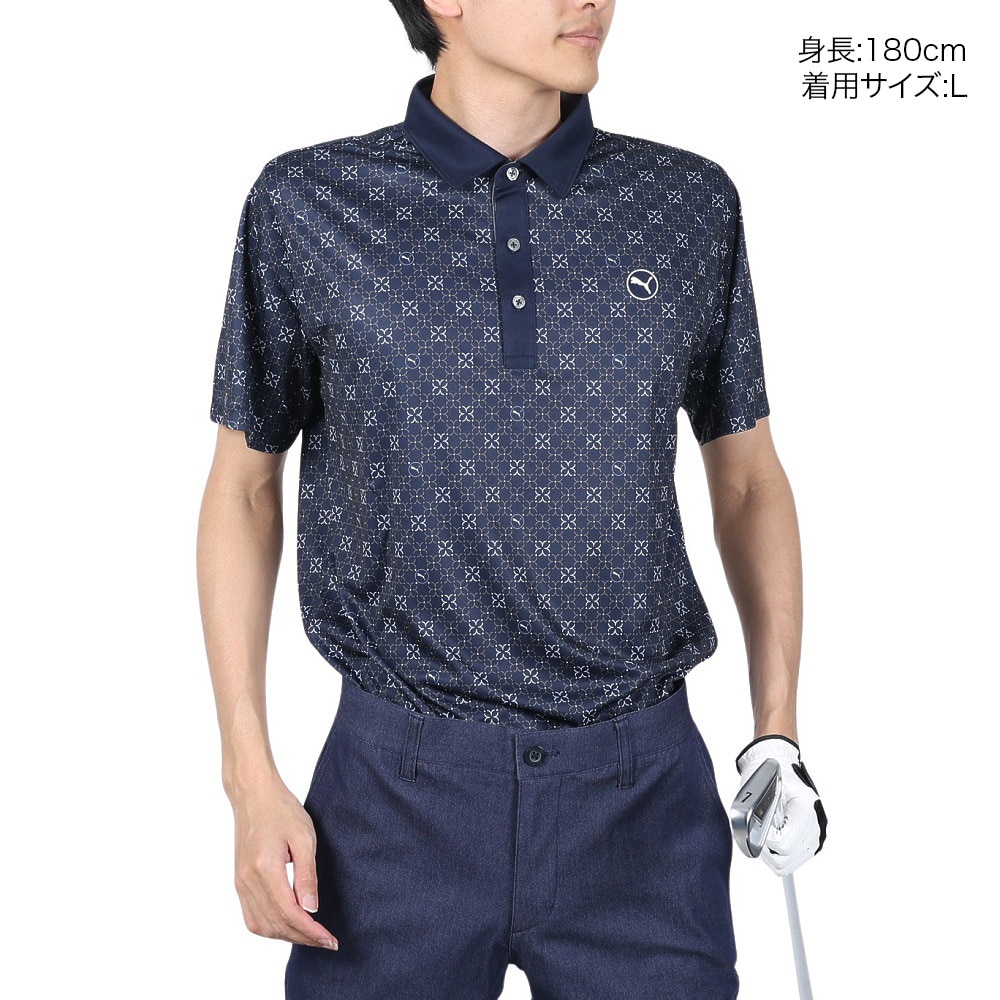 プーマ（PUMA）（メンズ）ゴルフウェア ピュアモノグラム 半袖ポロシャツ 626275-01
